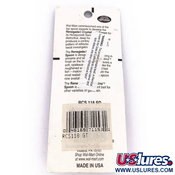 Renegade Crystalina Spoon Ondulante, Arancio/Nero, 7g, Nido d'ape, #10039