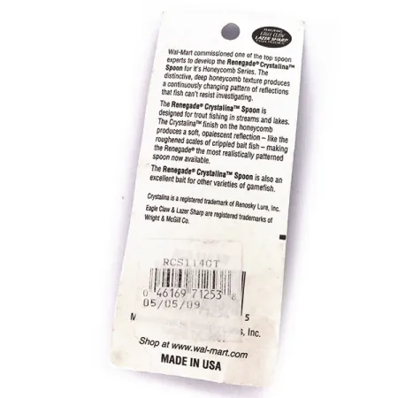 Renegade Crystalina Spoon Ondulante, Verde-Oro-Arancio, 11g, #10040