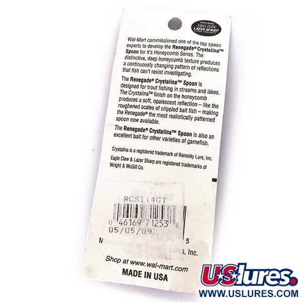 Renegade Crystalina Spoon Ondulante, Verde-Oro-Arancio, 11g, #10040