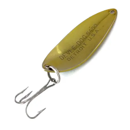 Dardevle Devle Dog 5400 Ondulante, Oro / Verde, 14g, Logo Diavolo, #10054