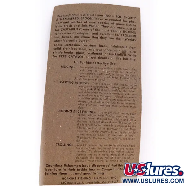 Hopkins Shorty 75 Jig metallico, Nichel martellato, 21g, Inox, #10069