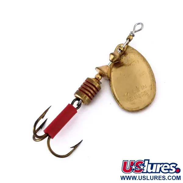 Mepps Aglia 2 Cucchiaino Rotante, Rosso/Bianco/Ottone, 4,5g, #10075