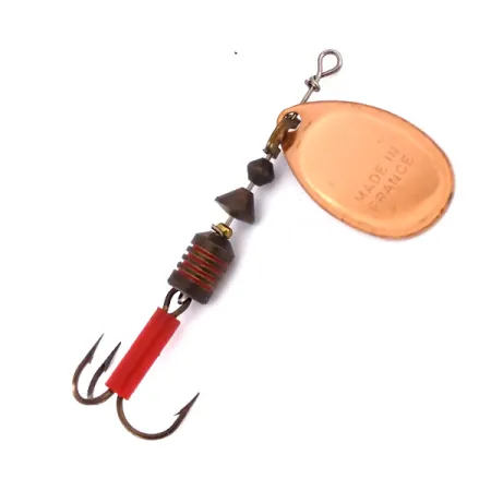 Mepps Aglia 2 Cucchiaino, Rame, 4.5g, tubicino rosso sull'ancoretta, #10082