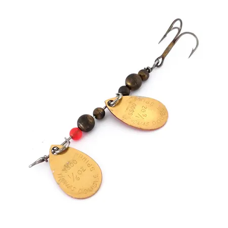 Thomas Double Spinn Cucchiaino rotante, Oro / Rosso, 5g, USA, #10133