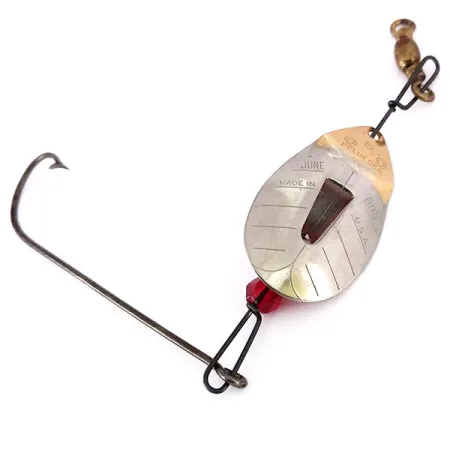 Pflueger June Bug Cucchiaino, Nichel/Rosso, 5.5g, Palletta Offset, #10137