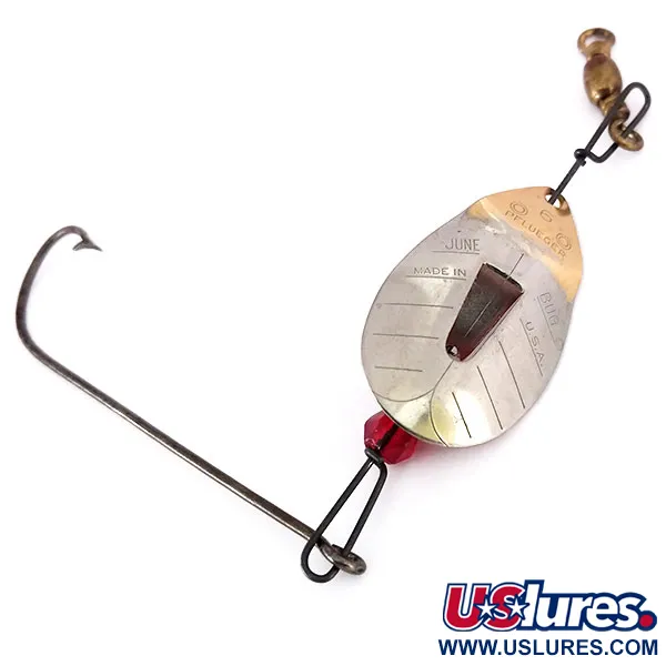 Pflueger June Bug Cucchiaino, Nichel/Rosso, 5.5g, Palletta Offset, #10137