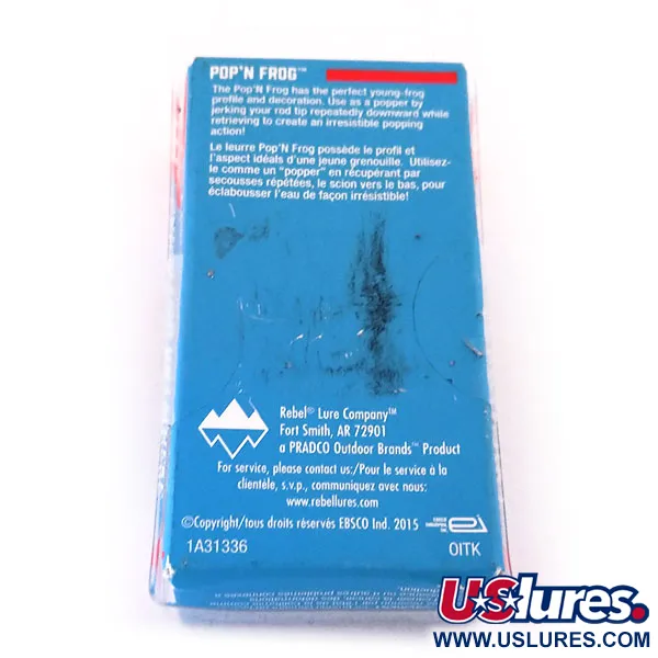 Rebel Pop'N Frog Popper, Rana Verde, 7g, Bocca Concava, #10286