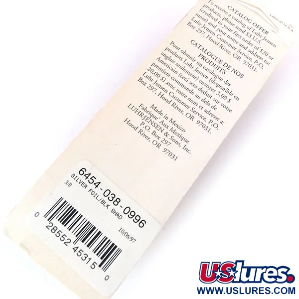 Luhr Jensen P.J.POP Popper Legno, Silver Foil/Blk Shad, 10.5g, #10499