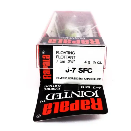 Rapala Jointed J7 Esca, SFC Chartreuse, 4g, Galleggiante, #10598