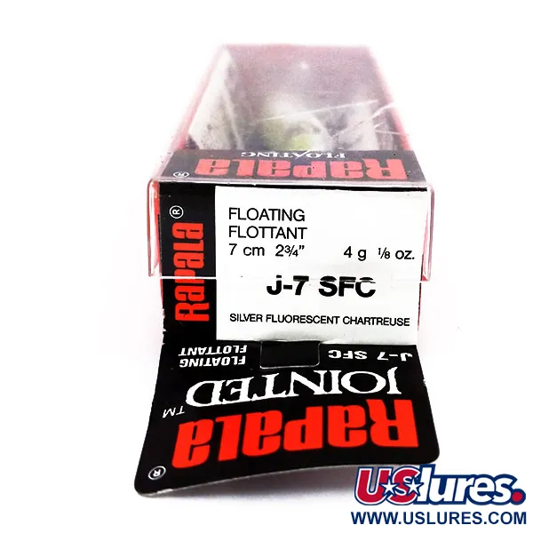 Rapala Jointed J7 Esca, SFC Chartreuse, 4g, Galleggiante, #10598