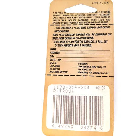 Luhr Jensen Hus-lure Ondulante, Trota iridea, 7g, Vintage, #10637