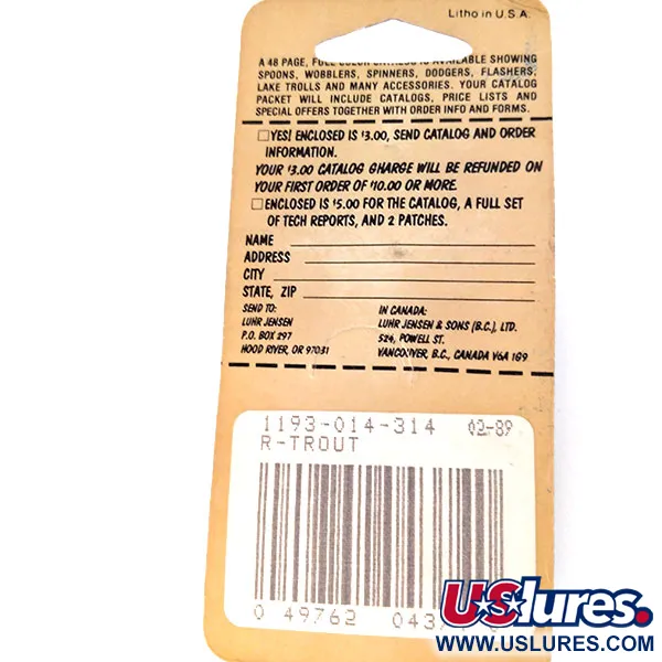 Luhr Jensen Hus-lure Ondulante, Trota iridea, 7g, Vintage, #10637