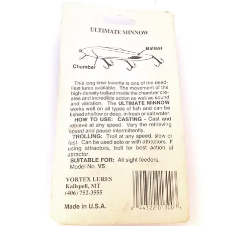 Vortex Lures Ultimate Minnow Minnow, Fire Tiger, 12cm, Zavorra, #10666