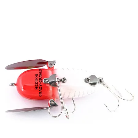 Heddon Crazy Crawler Superficie, Rosso/Bianco, 14g, Ali Metallo, #10669