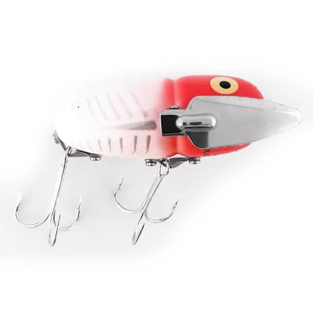 Heddon Crazy Crawler Superficie, Rosso/Bianco, 14g, Ali Metallo, #10669