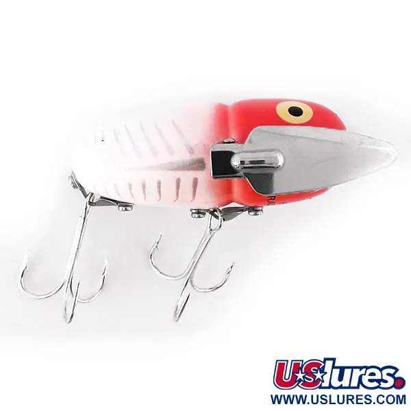 Heddon Crazy Crawler Esca topwater, Rosso / Bianco, 14g, Ali, #10955
