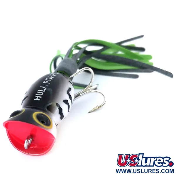 Fred Arbogast Hula Popper Esca Topwater, Nero/Bianco, 5g, #10701