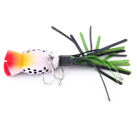 Fred Arbogast Hula Popper Esca Topwater, Nero/Bianco, 5g, #10701