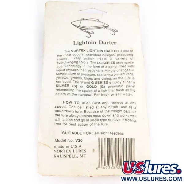 Vortex Lures Lightnin Darter Glow, Glow, 14g, Rattle, #10840
