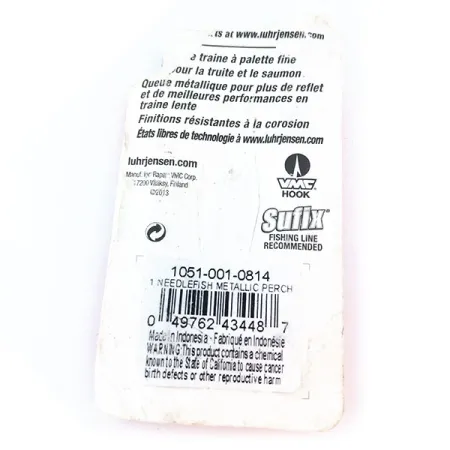 Luhr Jensen Needlefish 1 Ondulante, Fire Tiger, 2g, Flipper, #1051-001-0814