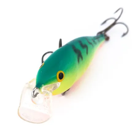 Rapala Shallow Shad Rap 08 Minnow, Fire Tiger, 9g, Balsa, #10998
