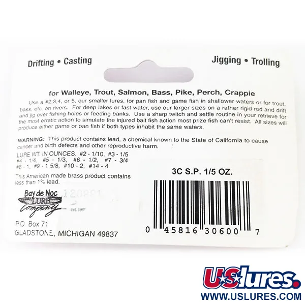 Bay de Noc Swedish pimple 3 Casting spoon, Rame, 5.7g, #11112