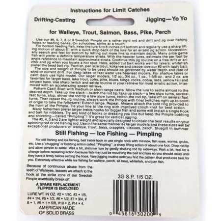 Bay de Noc Swedish Pimple 3G Ondulante, Rame, 6g, Jigging, #11144