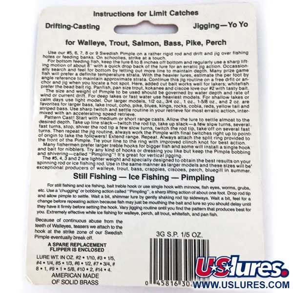 Bay de Noc Swedish Pimple 3G Ondulante, Rame, 6g, Jigging, #11144
