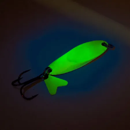 Northland Macho Minnow Jig, Chartreuse/Pesce arcobaleno, 17g, UV, #11325