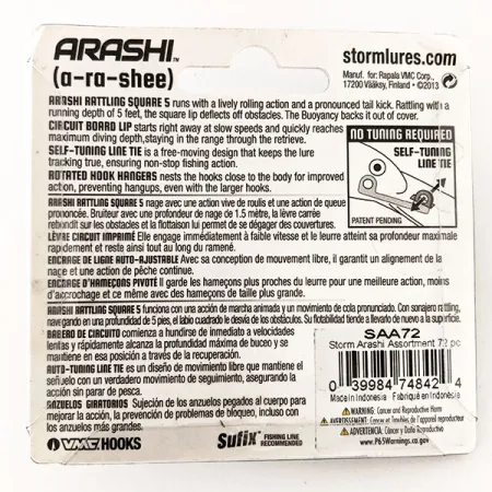 Storm Arashi Rattling Square 5, Bluegill, 18g, Auto-centrante, #11705