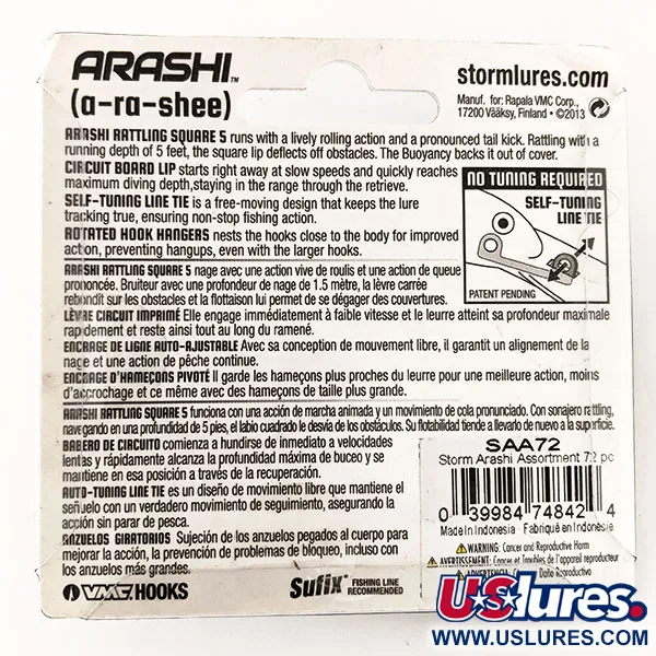 Storm Arashi Rattling Square 5, Bluegill, 18g, Auto-centrante, #11705