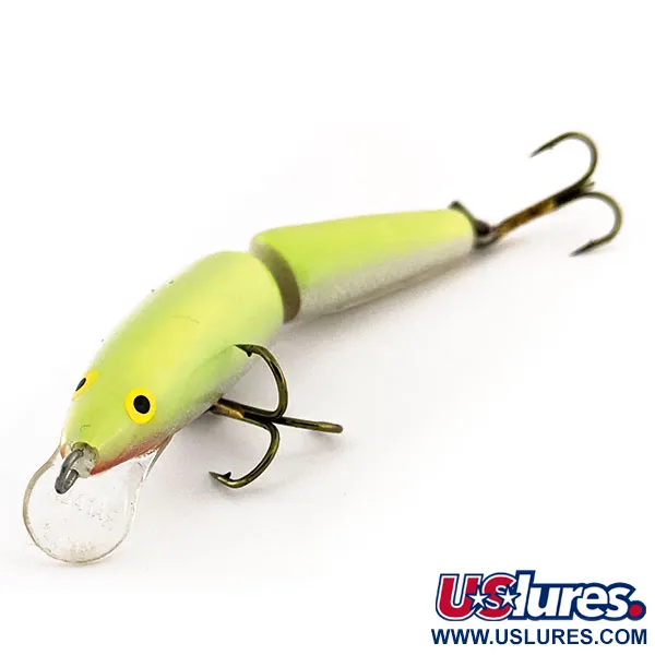 Rapala Jointed J7 Artificiale snodato, Chartreuse, 4g, Balsa, #11373