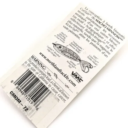 Northland Macho Minnow Jig Lure, Rosso/Verde/Oro, 14g, KickerTail, #11395