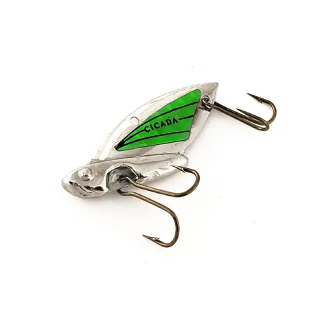 Reef Runner Cicada Blade Bait, Nichel / Verde, 6g, Ala Glow, #11430