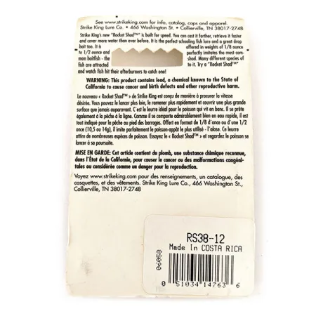 Strike King Rocket Shad Spinnerbait, Argento, 11g, Lancio Lungo, #RS38-12