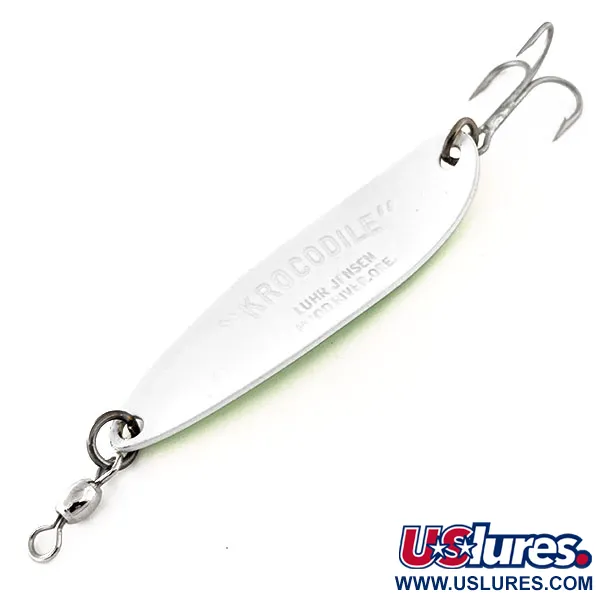 Luhr Jensen Krocodile Die #5 Glow Ondulante, Bianco/Verde, 23g, Glow, #11449