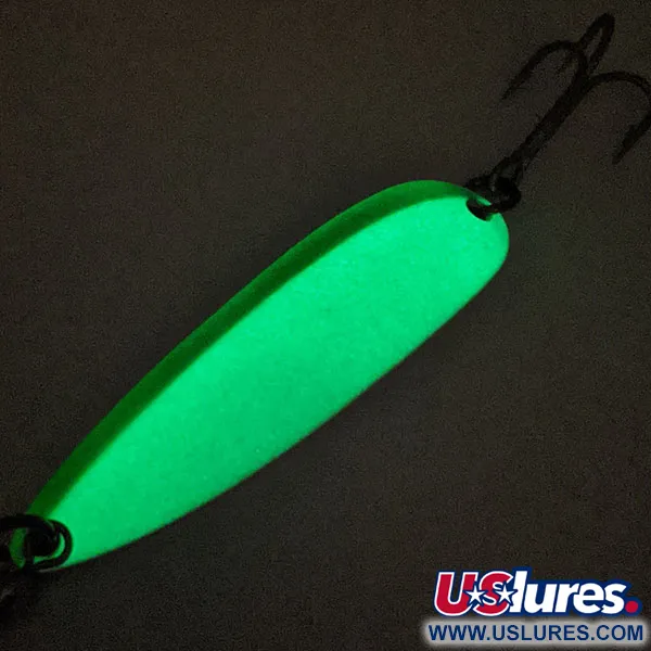 Luhr Jensen Krocodile Die #5 Glow Ondulante, Bianco/Verde, 23g, Glow, #11449