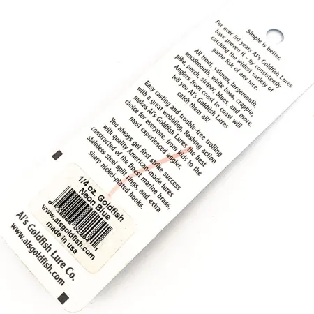 Al's gold fish Ondulante, Nichel / Blu, 7g, Corpo Ottone, #11524