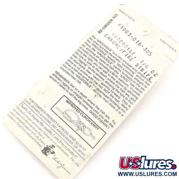 Luhr Jensen Krocodile Ondulante, Nichel/Rosso, 4,7g, Fire Stripe, #1003