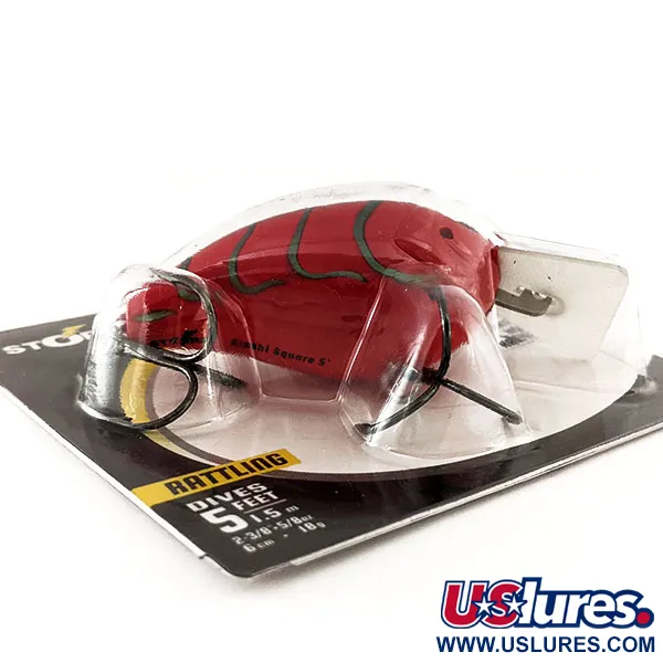 Storm Arashi Rattling Square 5 Crankbait, Red Craw, 18g, rattling, #11672