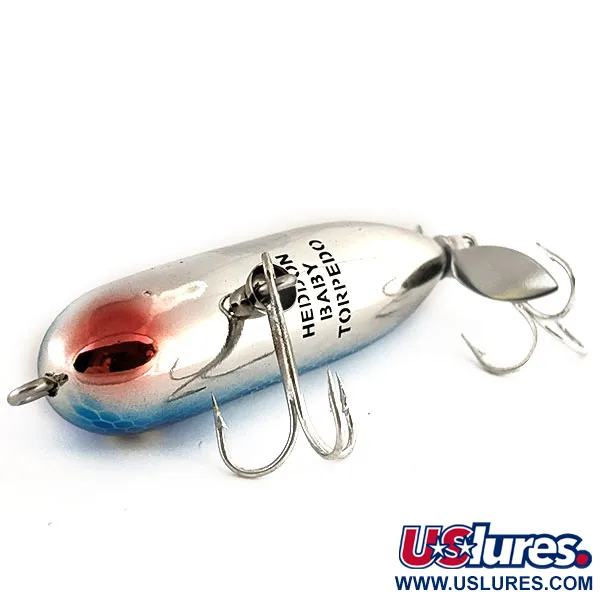 Heddon Baby Torpedo Esca Topwater, Blu Argento, 7g, Elica, #11712