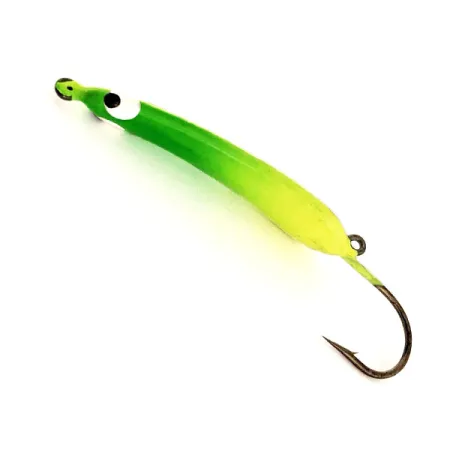 Jack's Jigs Ice Jig Verticale, Giallo/Verde, 7g, Occhiello, #11759