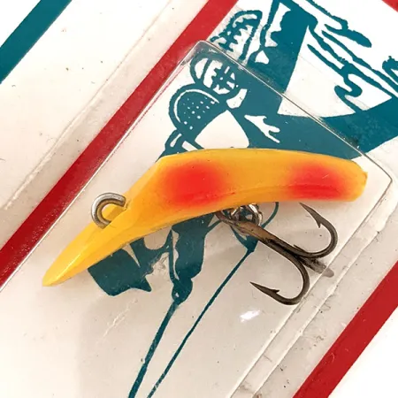 Kmart Kresge #318 Esca traina, Yellow / Red, 2.5g, Vintage, #11828