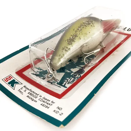 Kmart Kresge #K02 Crankbait, Giallo/Nero/Glitter, 14g, #11835