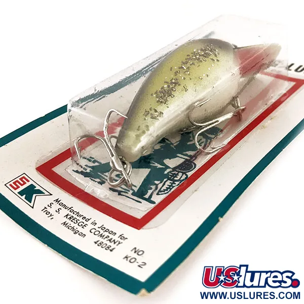 Kmart Kresge #K02 Crankbait, Giallo/Nero/Glitter, 14g, #11835