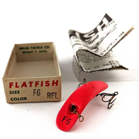 Flatfish F6 Helin Tackle UV Esca, Rosso Fluorescente, 3g, #11910