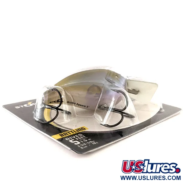 Storm Arashi Rattling Square 5 Crankbait, Ghost, 18g, Self-Tuning, #11953