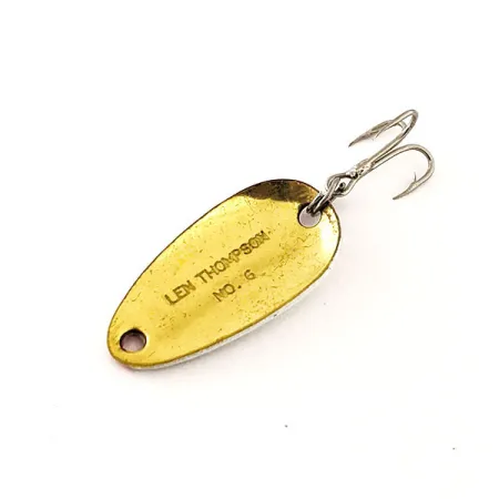 Len Thompson #6 Cucchiaino, Rosso / Bianco / Oro, 3,5g, Ottone, #12066