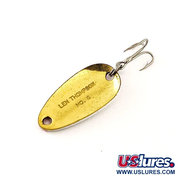 Len Thompson #6 Cucchiaino, Rosso / Bianco / Oro, 3,5g, Ottone, #12066