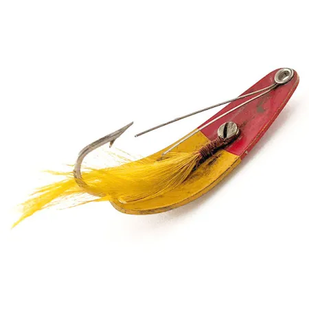 Weezel Weedless Rex Spoon Ondulante Antialga, Giallo/Rosso, 12,5g, #12125